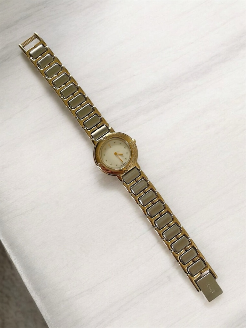 Yves Saint Laurent Two-Tone Gold and Silver Women's Bracelet Watch - Picture 5 of 17